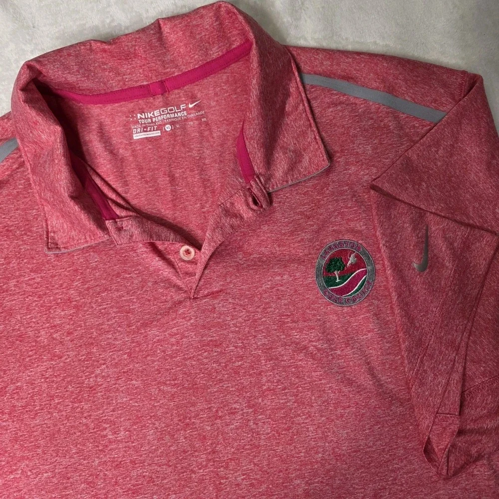 Nike Golf‎ Tour Performance Polo Shirt XL Light Red Pink Heather Stretch Casual